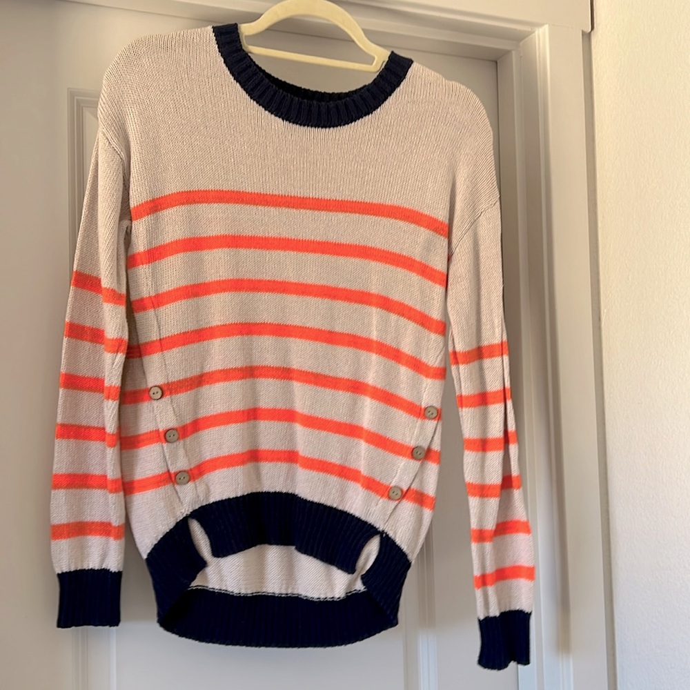 Striped Elbow-patch Sweater